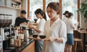 'Quán cà phê ly 55 K bắt khách tự đi lấy dù có 4 nhân viên' 'Quán cà phê ly 55 K bắt khách tự đi lấy dù có 4 nhân viên'